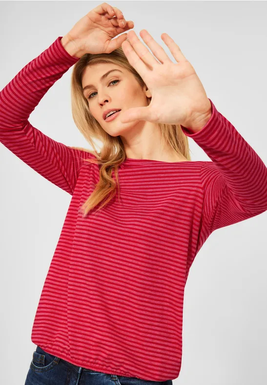 Shirt met gestreept patroon cherry red