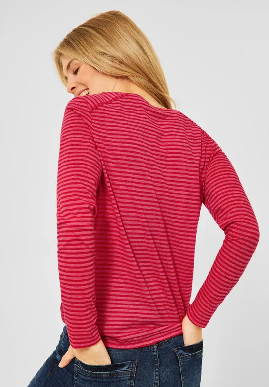 Shirt met gestreept patroon cherry red