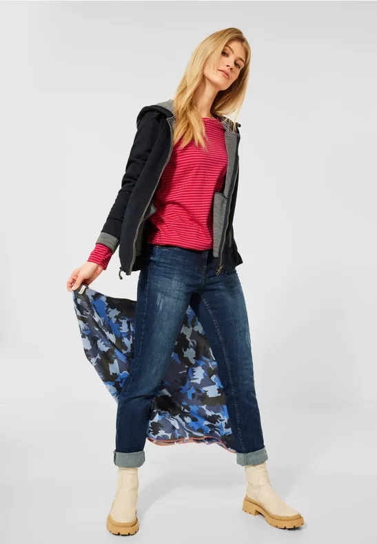 Shirt met gestreept patroon cherry red