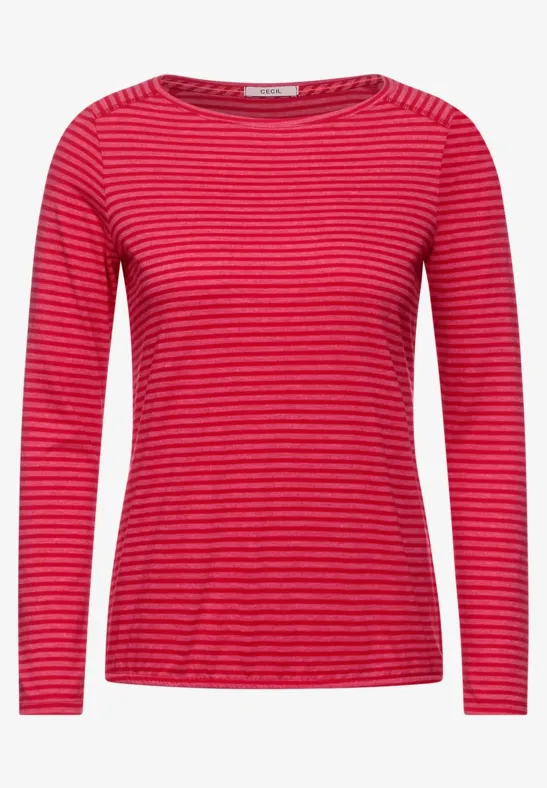 Shirt met gestreept patroon cherry red