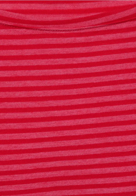Shirt met gestreept patroon cherry red