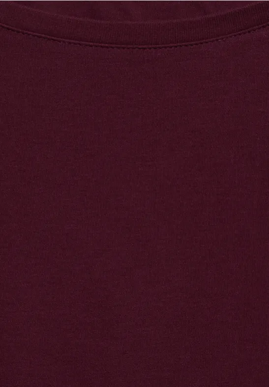 Basic shirt met 3/4-mouwen red grape