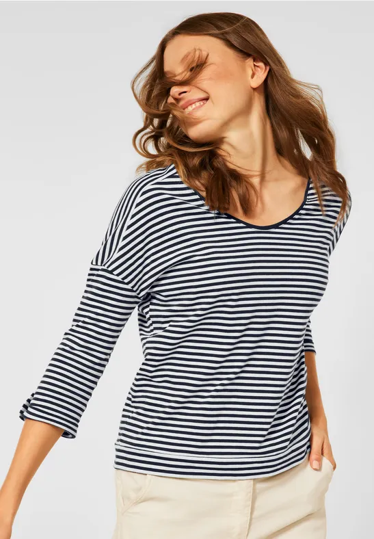 T-shirt avec motif à rayures deep blue