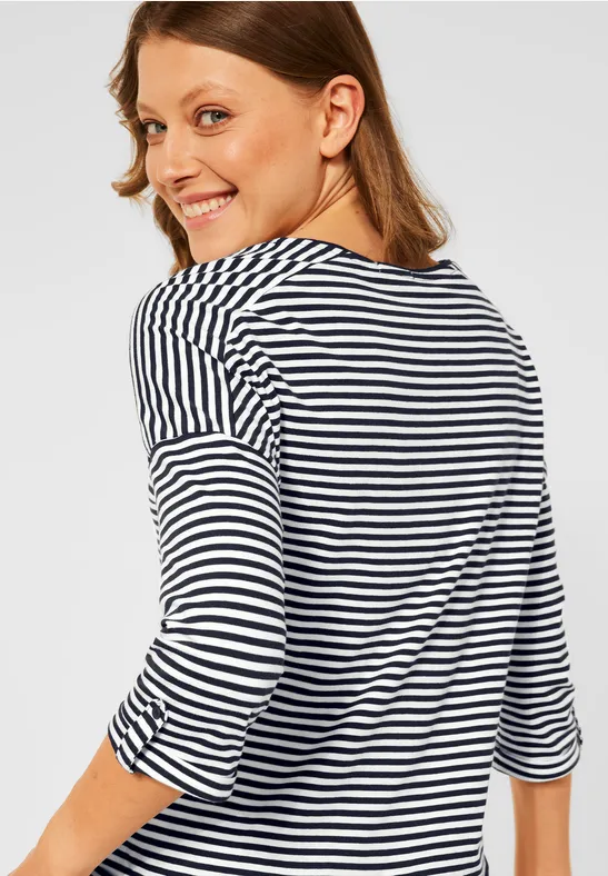 T-shirt avec motif à rayures deep blue