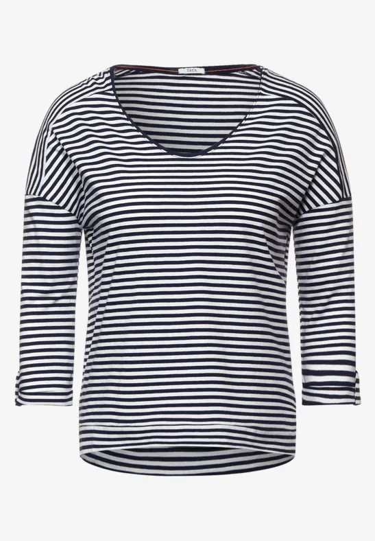 T-shirt avec motif à rayures deep blue