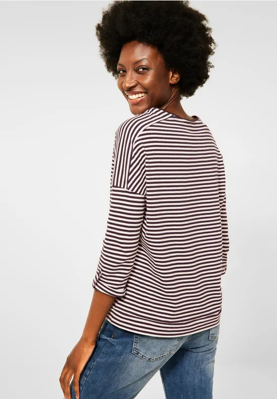 Shirt met gestreept patroon red grape