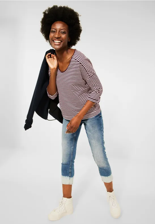 Shirt met gestreept patroon red grape