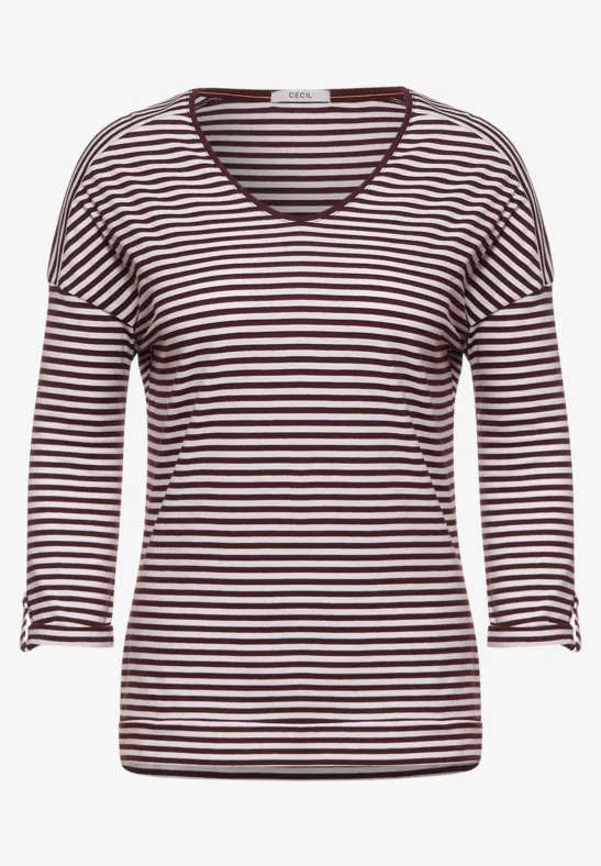 Shirt met gestreept patroon red grape