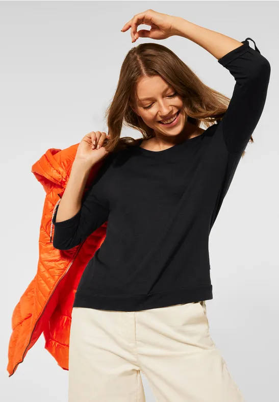 Shirt met V-hals Black