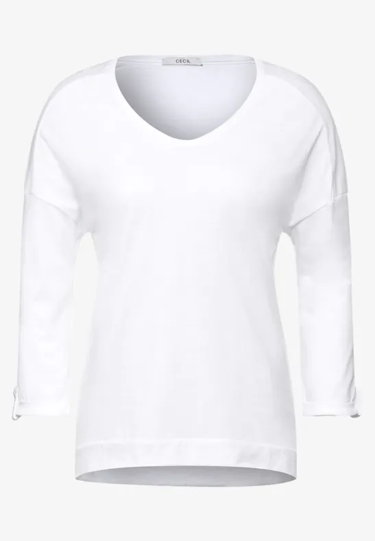 Shirt met V-hals pure off white