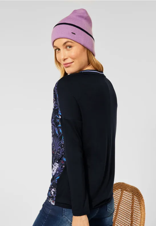 Shirt van een combinatie van materialen Black