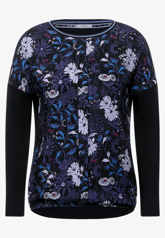 Shirt van een combinatie van materialen Black
