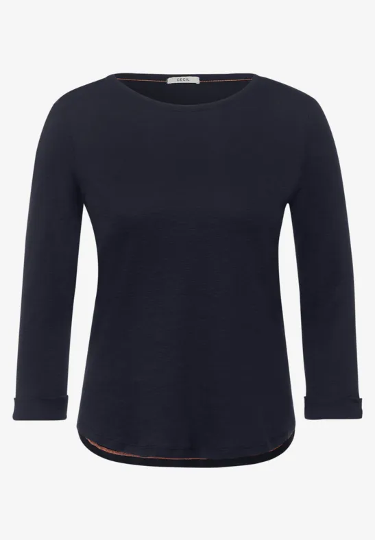 Shirt in effen kleur deep blue