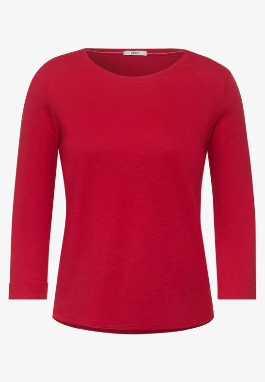 Shirt in effen kleur cherry red
