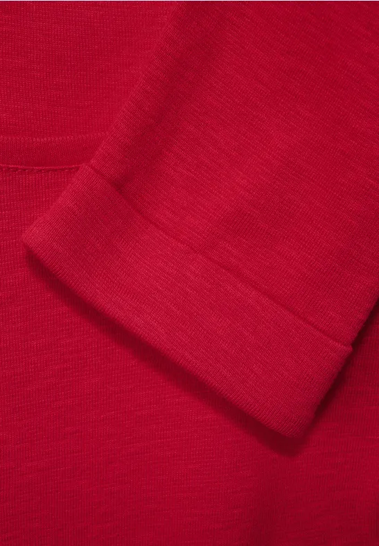 Shirt in effen kleur cherry red