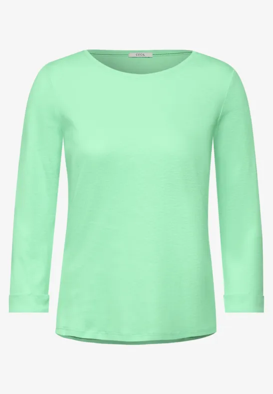 Shirt in Unifarbe fun green