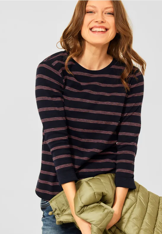 Shirt met gestreept patroon deep blue