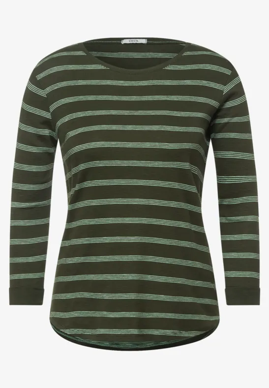 Shirt met gestreept patroon utility olive