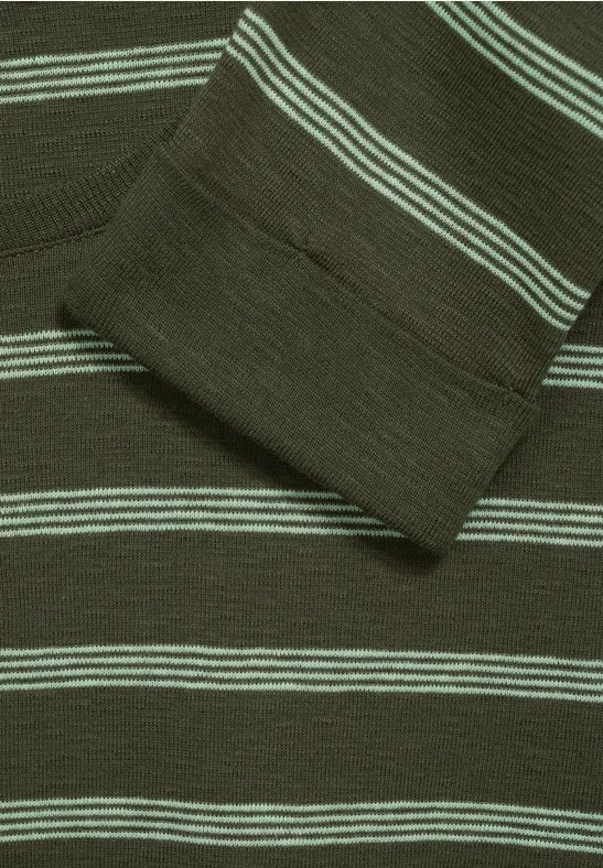 Shirt met gestreept patroon utility olive