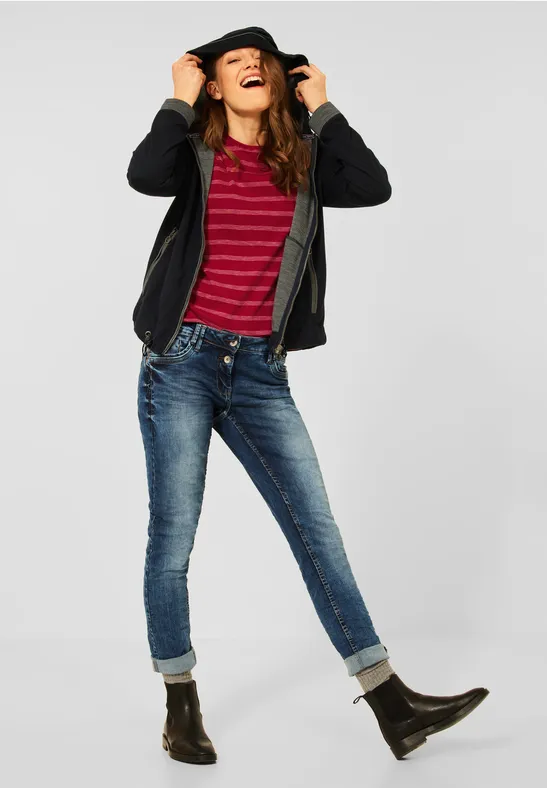 Shirt met gestreept patroon cherry red
