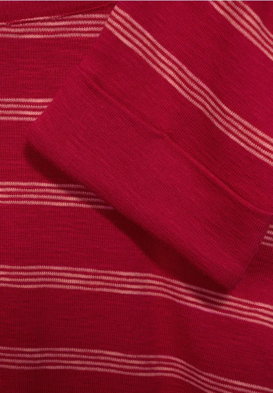 Shirt met gestreept patroon cherry red