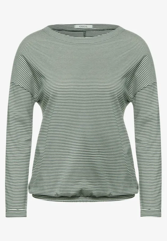Shirt met lange mouwen met strepen soft khaki
