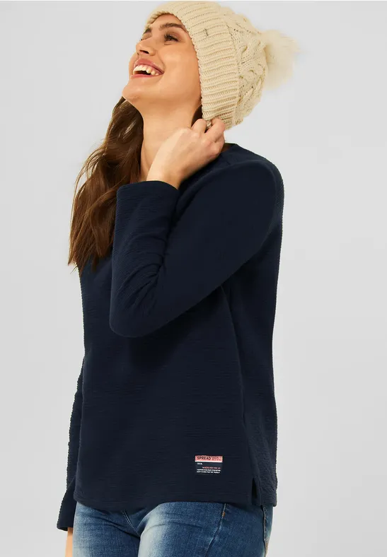 T-shirt à l'aspect texturé deep blue