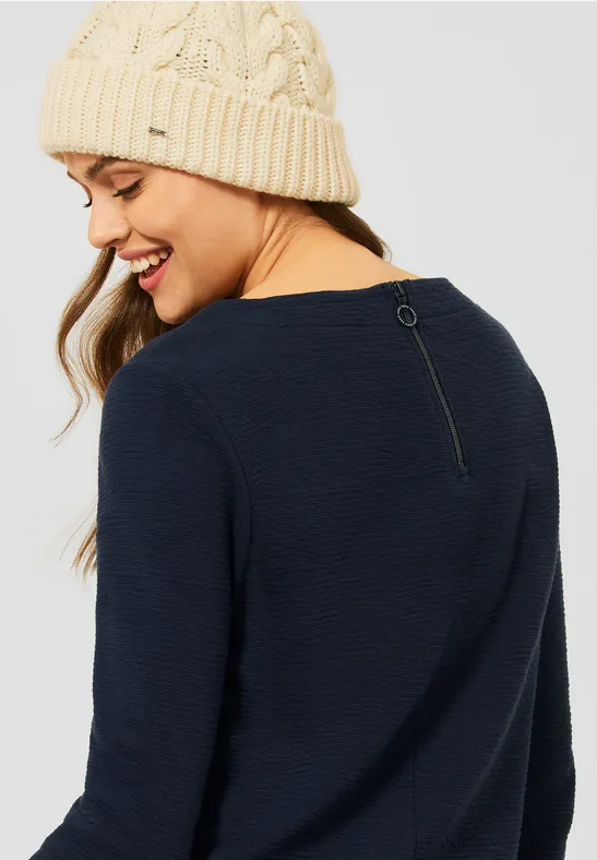 T-shirt à l'aspect texturé deep blue