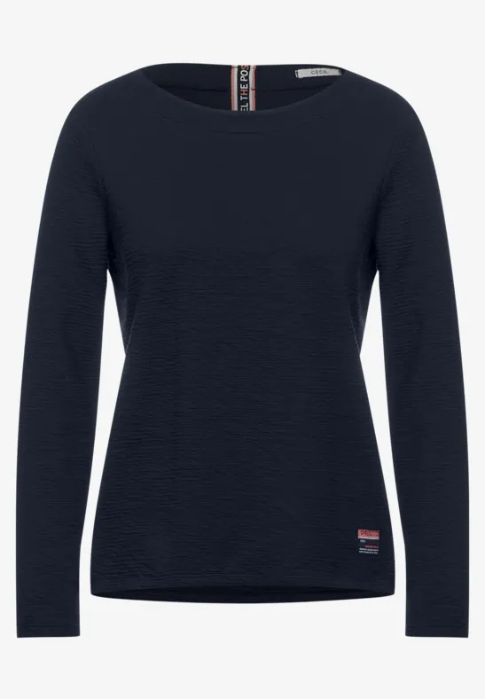 T-shirt à l'aspect texturé deep blue