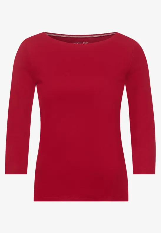 T-shirt basique de couleur unie cherry red