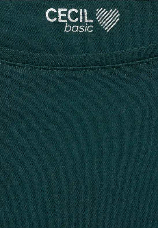 Basic-shirt in effen kleur ponderosa pine green
