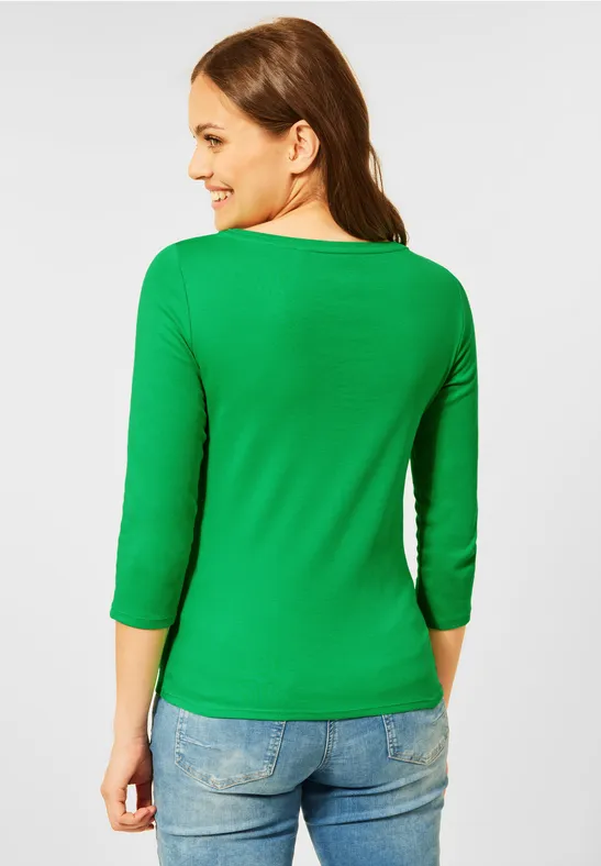 Basic-shirt in effen kleur radiant green