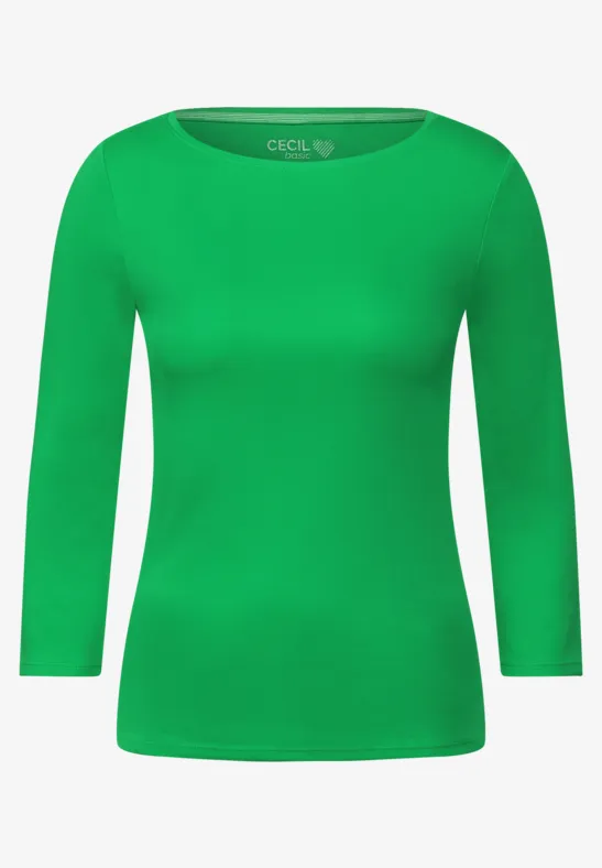 Basic-shirt in effen kleur radiant green