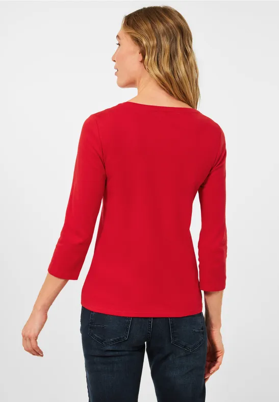 Basic-shirt in effen kleur strong red