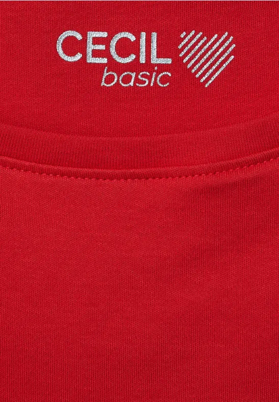 Basic-shirt in effen kleur strong red