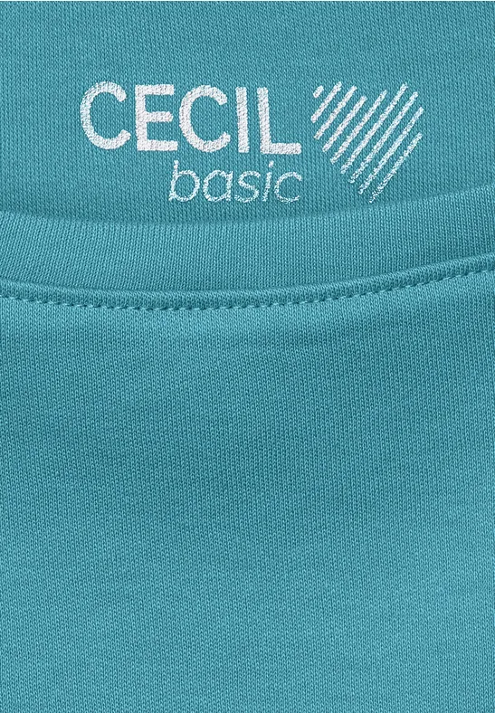 Basic-shirt in effen kleur aquatic blue