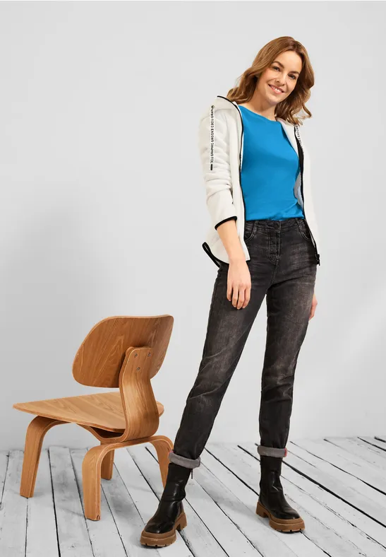 Basic Shirt in Unifarbe club blue