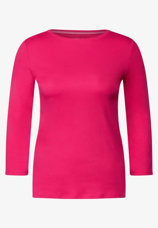 Basic-shirt in effen kleur fresh pink