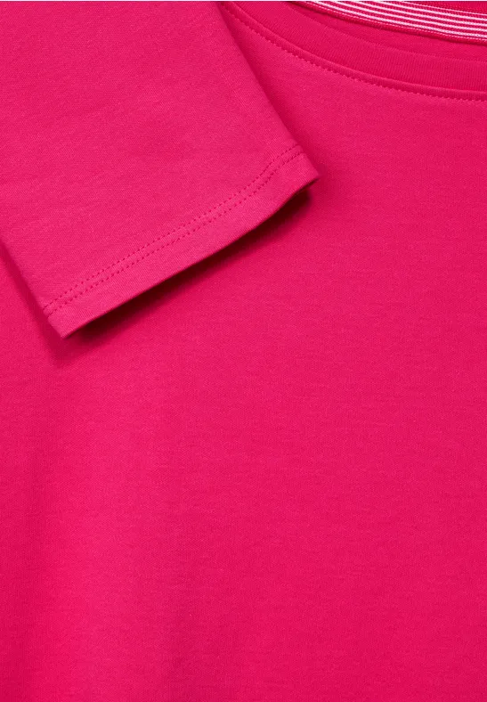 Basic-shirt in effen kleur fresh pink