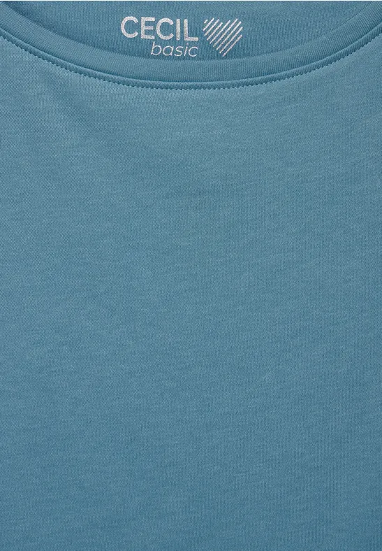 Basic Shirt in Unifarbe adriatic blue