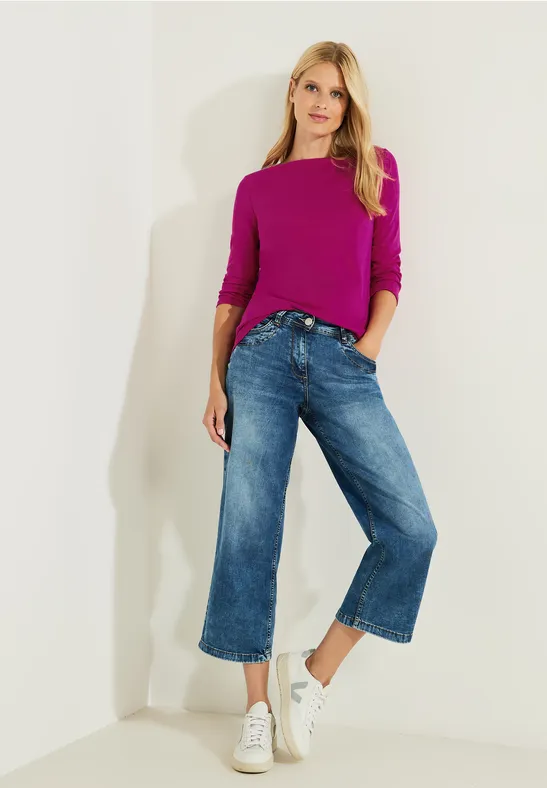 Basic Shirt in Unifarbe cool pink