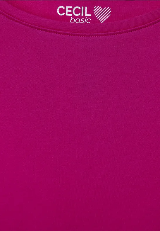 Basic Shirt in Unifarbe cool pink