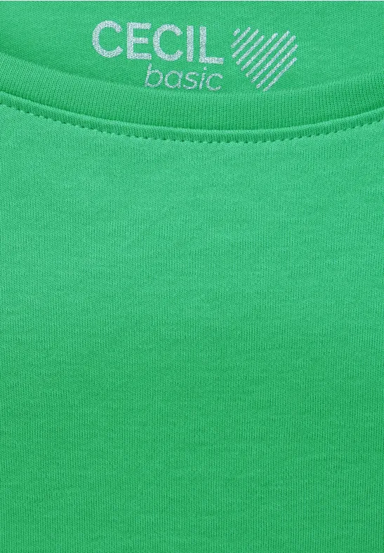 Basic-shirt in effen kleur celery green