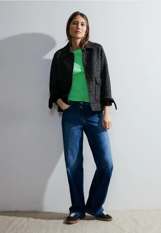 Basic-shirt in effen kleur celery green