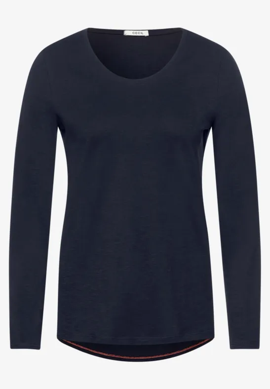 Basic Shirt in Unifarbe deep blue