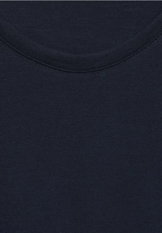 Basic Shirt in Unifarbe deep blue