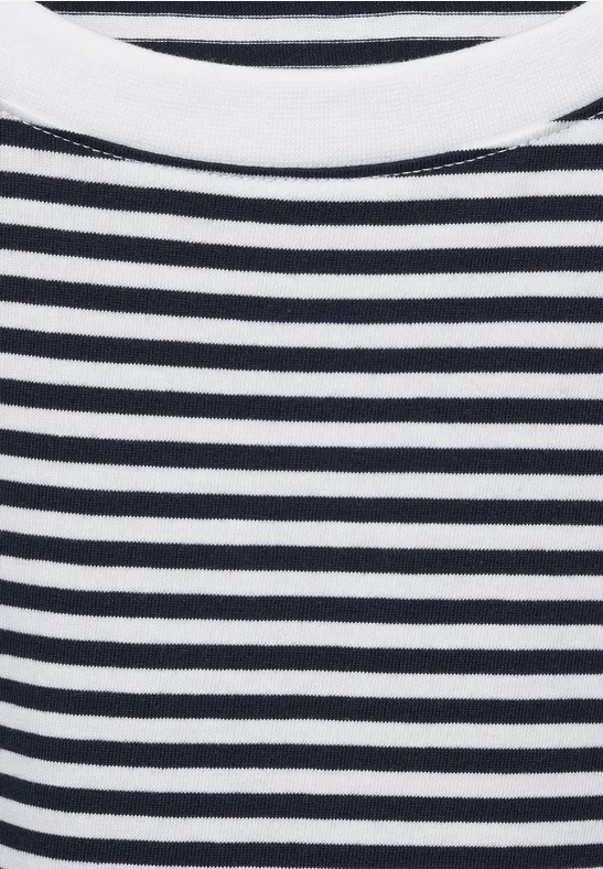 T-Shirt mit Streifen Print deep blue