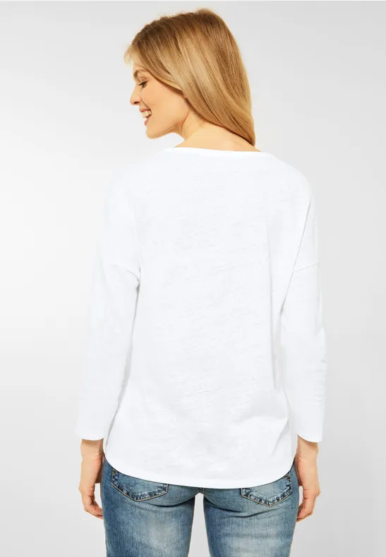 Shirt mit 3/4 Ärmel White