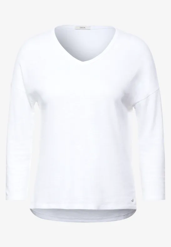 Shirt mit 3/4 Ärmel White