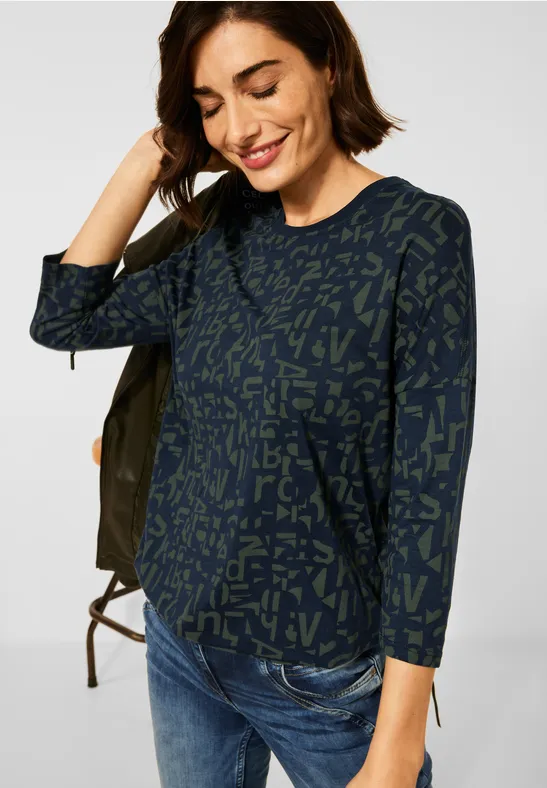 T-shirt avec imprimé à lettres deep blue